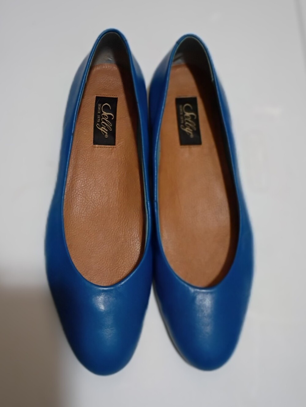 Vintage Selby Blue Leather Ballet Flats Size 11B